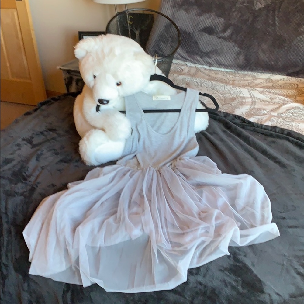 Flirty tulle skirted tshirt dress